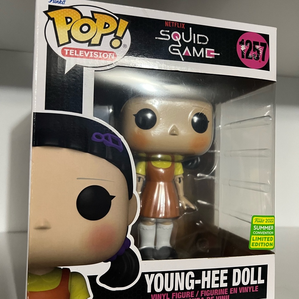 Funko Pop Young-Hee Doll with Orange and Yellow Outfit